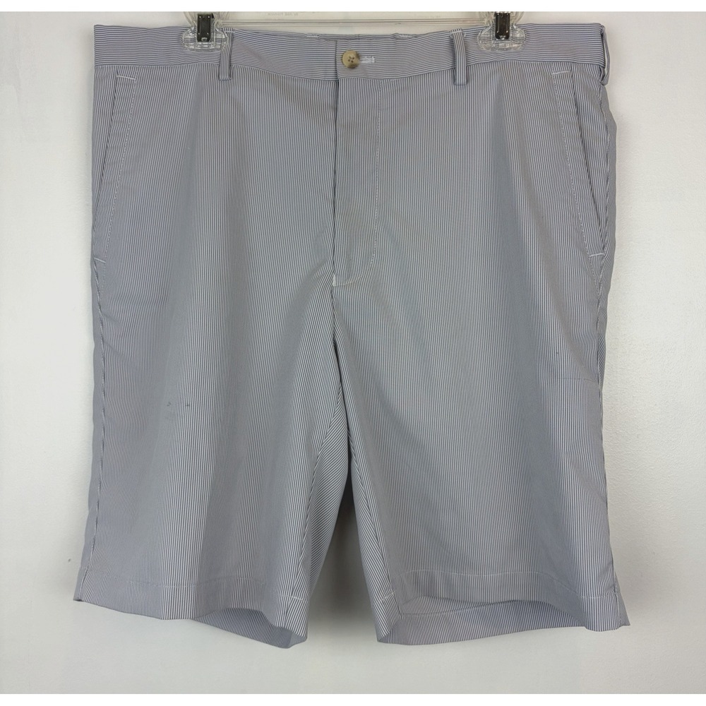 Peter Millar Shorts Mens 36 Blue Wite Stripe Performance Hybrid Golf Crown Sport
